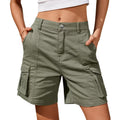 Womens Solid-Colored Casual Pants With Three-Dimensional Pockets And Buttons