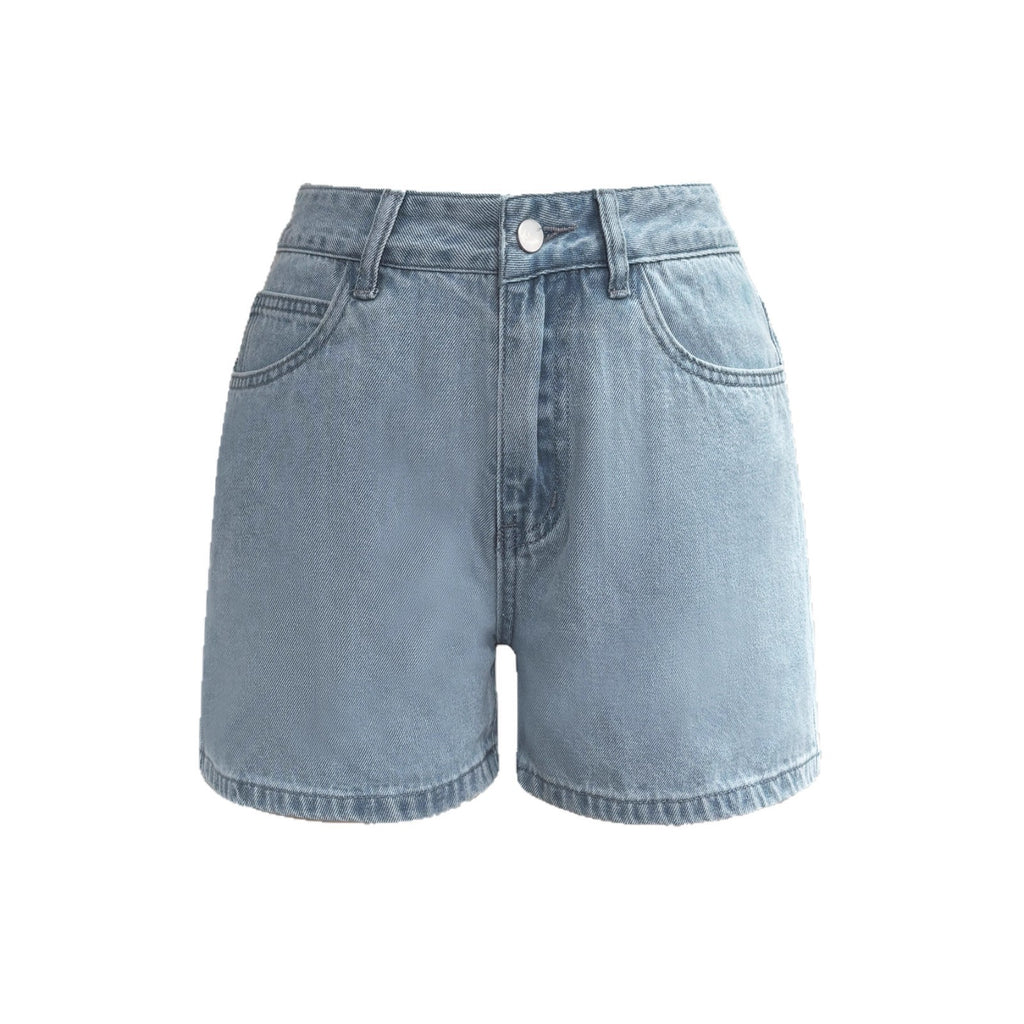 American-style Vintage Distressed Washed Mini Denim Shorts
