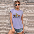 European And American-style T-shirt Vest With A Crew Neck And Trendy Print