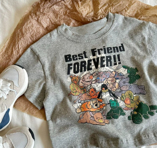 Summer Sweat-Absorbing Short-Sleeve Cartoon Half-Sleeve Top T-Shirt For Little Kids