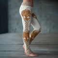 Retro 3D Digital Print Women's Casual Leggings
