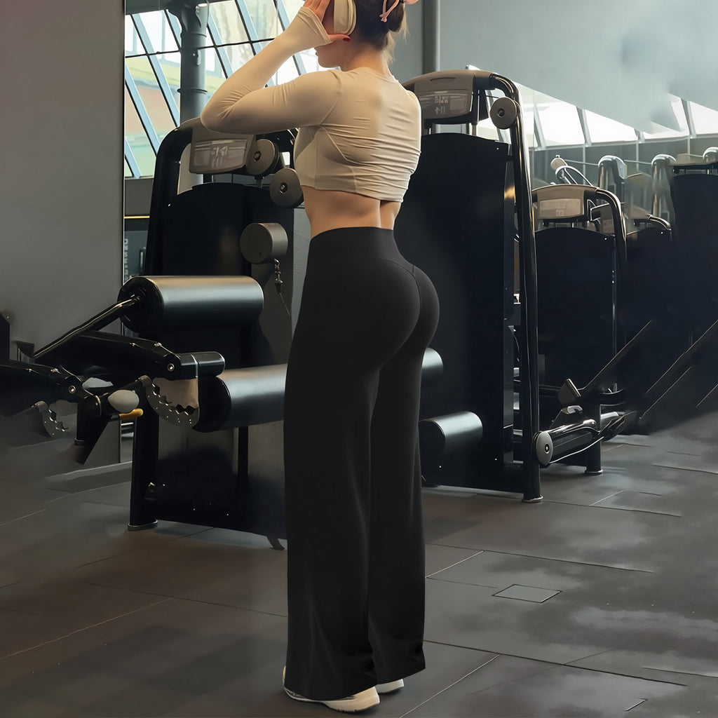 New High-waisted Slim-fit Wide-leg Butt-lifting Pants