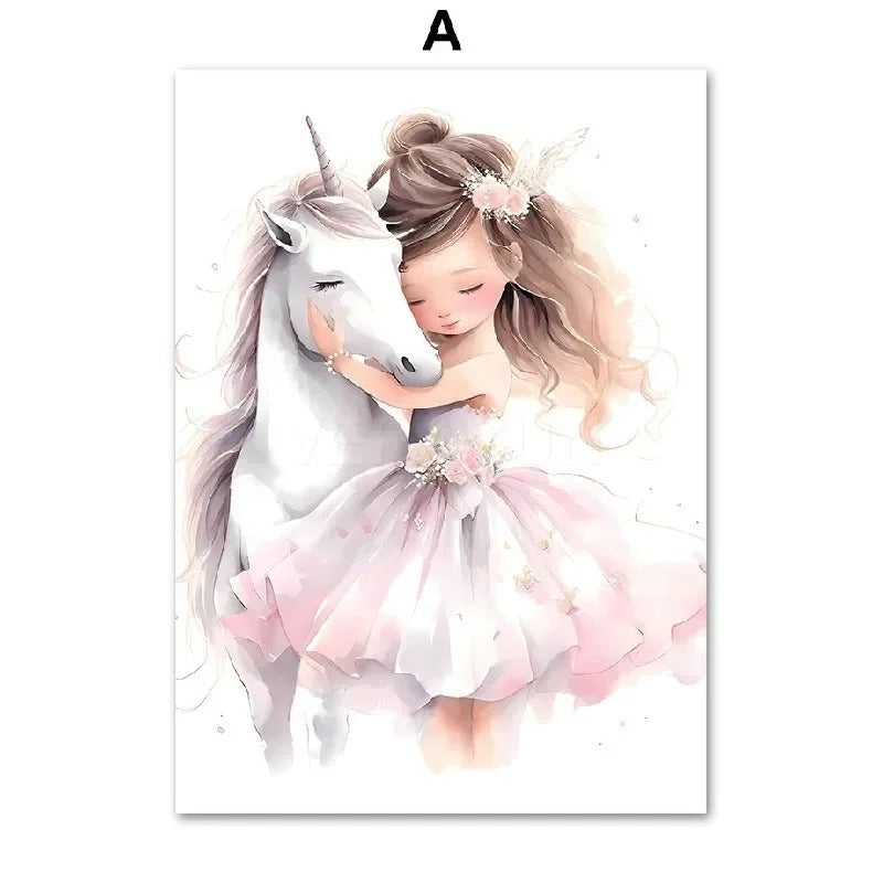 Rainbow Castle Crown Wall Painting Canvas Painting