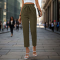 Lace-up Elastic-waist Trousers Simple And Elegant Suitable For Commuting