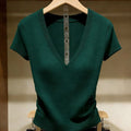 Solid-color Knitted Top For Women Super Stylish Slim-fit