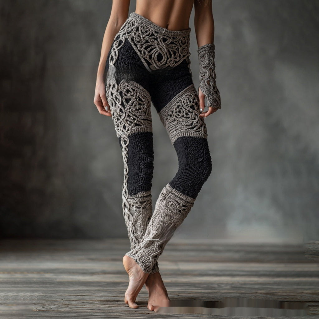 Retro 3D Digital Print Women's Casual Leggings