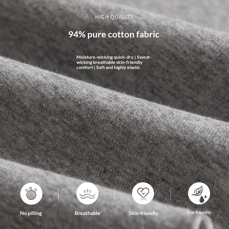 Women's Gray Pure Cotton High-Waist Cropped Leggings