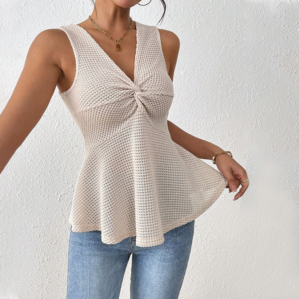 Women's V-neck Sleeveless Elegant Top