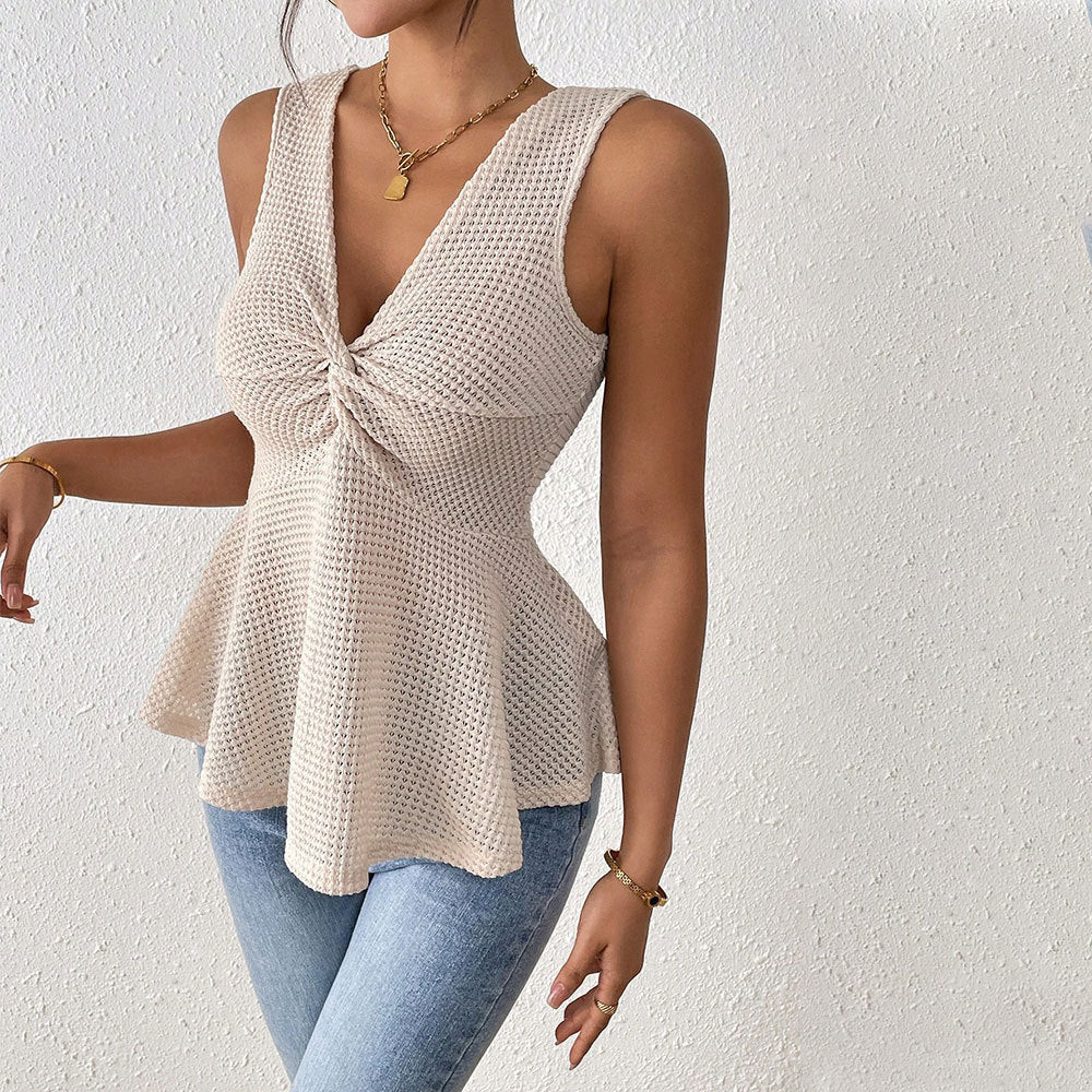 Women's V-neck Sleeveless Elegant Top