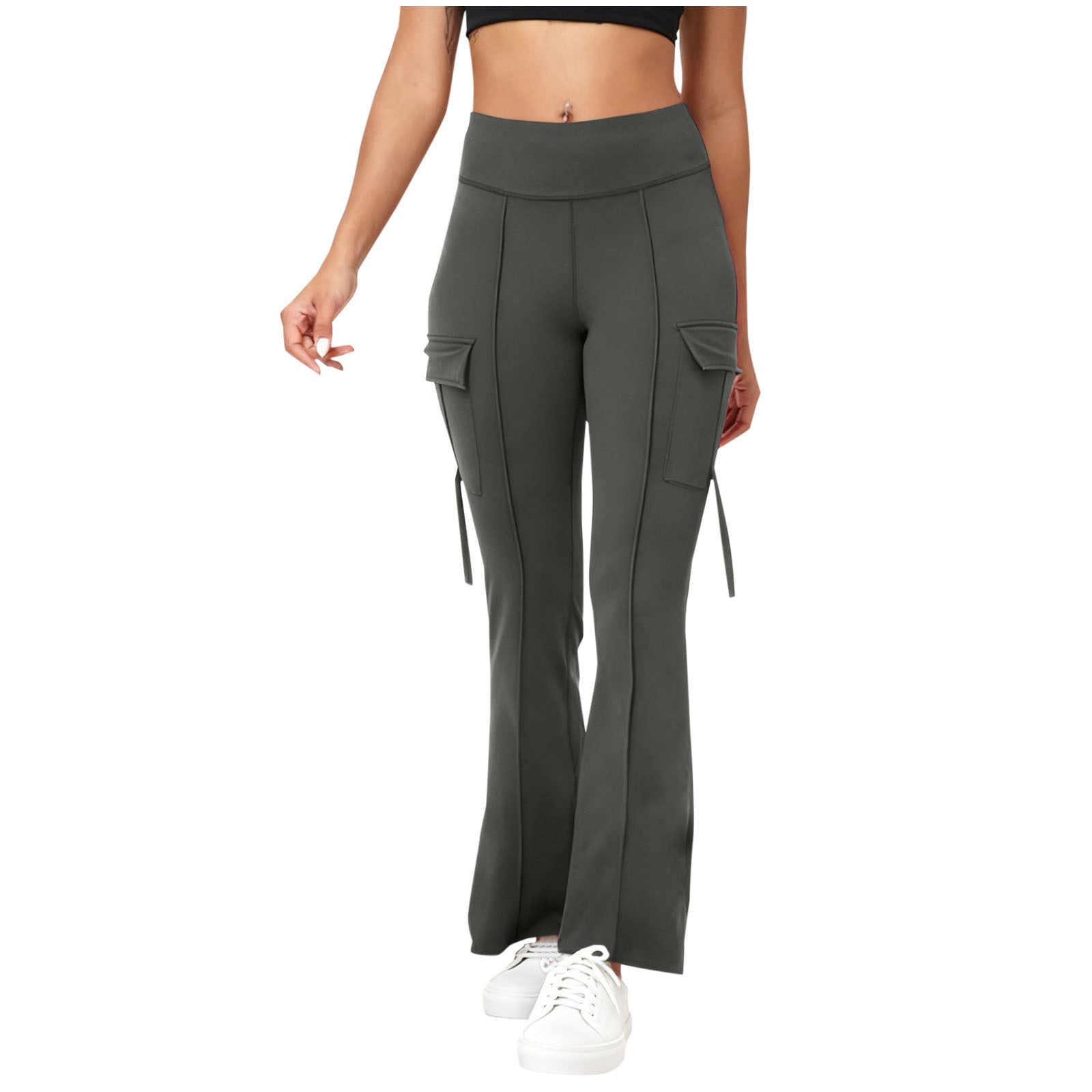Womens Fashion Solid-Color High-Waisted Yoga Pants