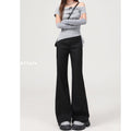 SpringSummer New Gray Sassy Low-Waist Flared Casual Pants