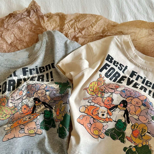 Summer Sweat-Absorbing Short-Sleeve Cartoon Half-Sleeve Top T-Shirt For Little Kids