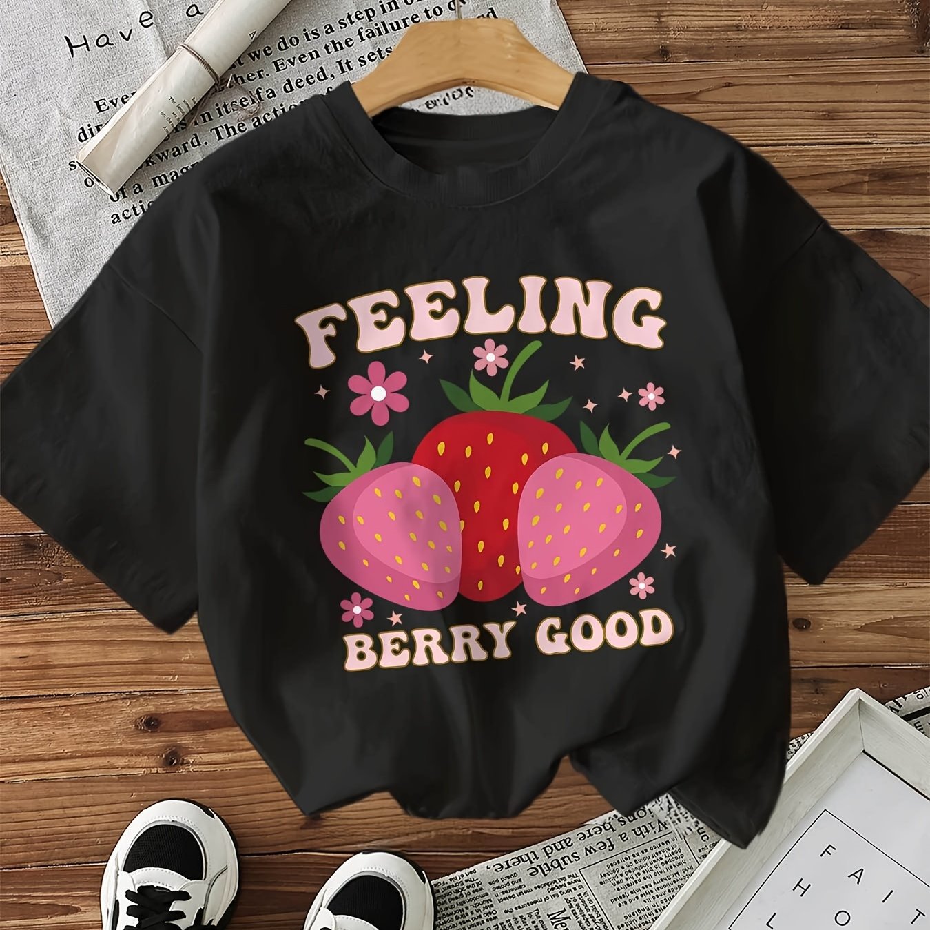 Women's Printed Short-Sleeve Crew-Neck Top