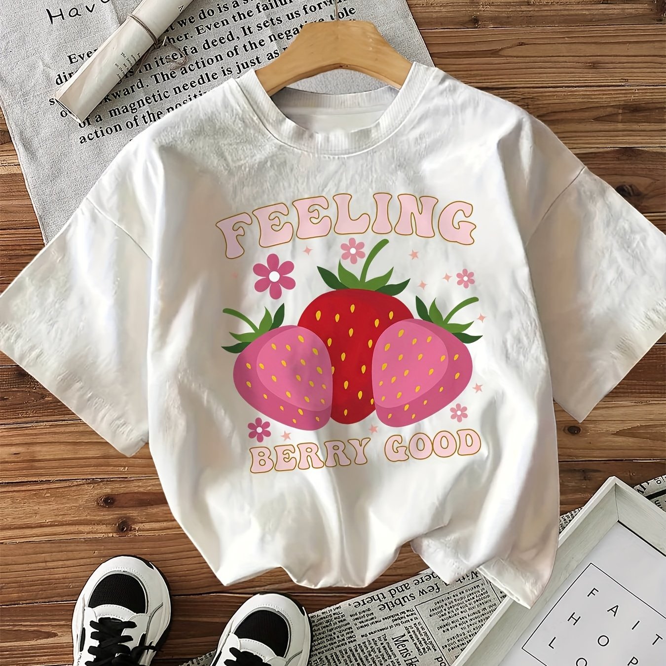 Women's Printed Short-Sleeve Crew-Neck Top