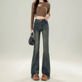 Flared Denim Jeans For Women Autumn Cement Gray
