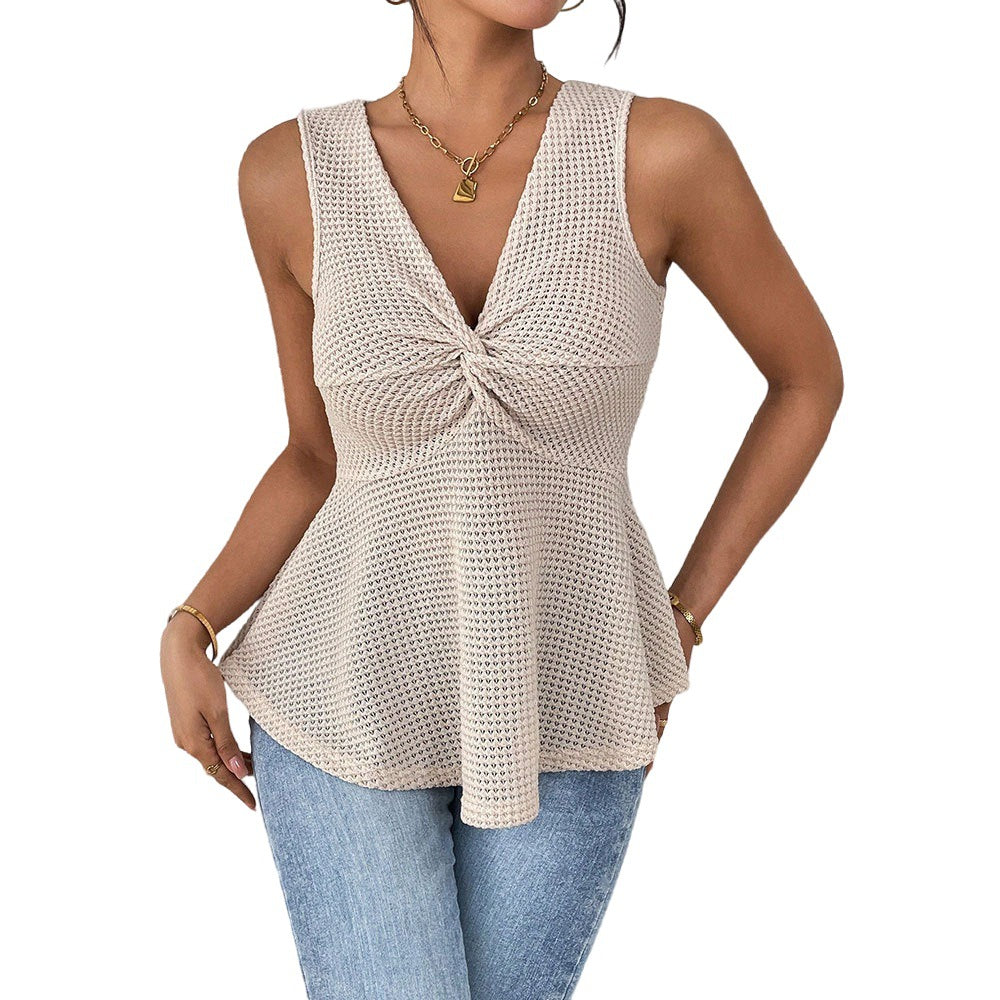 Women's V-neck Sleeveless Elegant Top