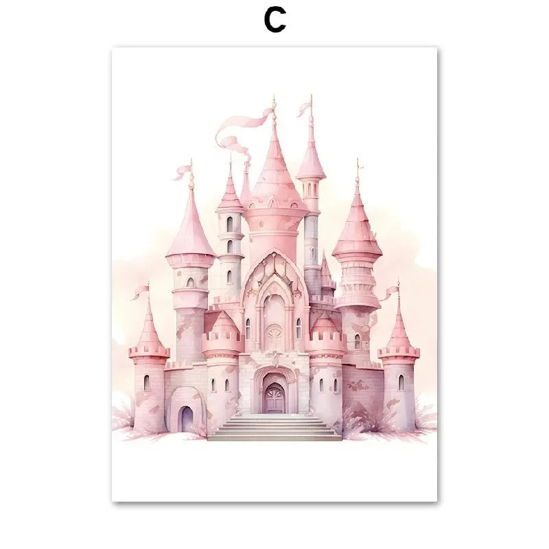 Rainbow Castle Crown Wall Painting Canvas Painting