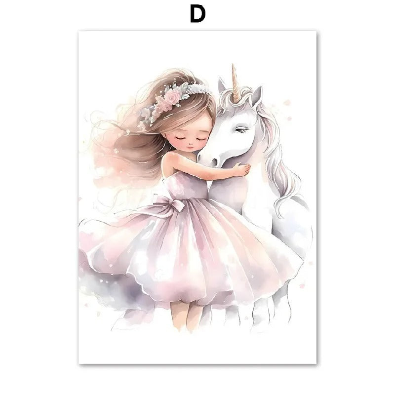 Rainbow Castle Crown Wall Painting Canvas Painting