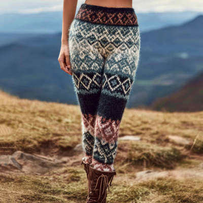 Retro 3D Digital Print Women's Casual Sports Pants