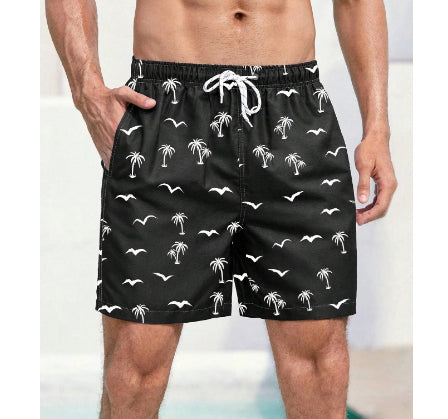 Mens Printed Beach Hawaiian Casual Shorts