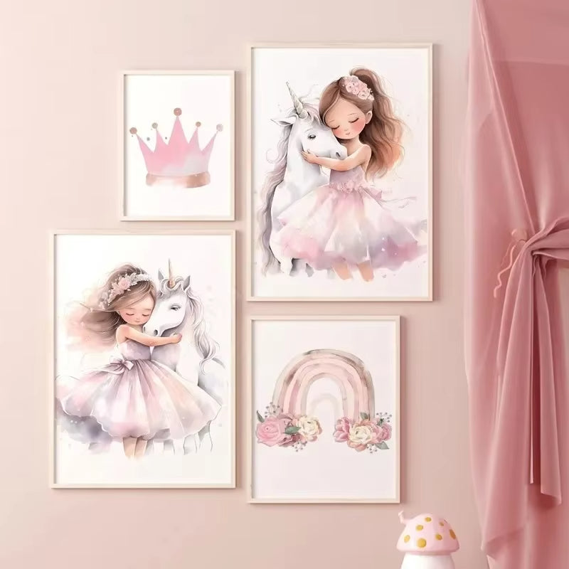 Rainbow Castle Crown Wall Painting Canvas Painting